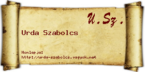 Urda Szabolcs névjegykártya