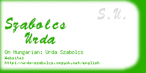 szabolcs urda business card